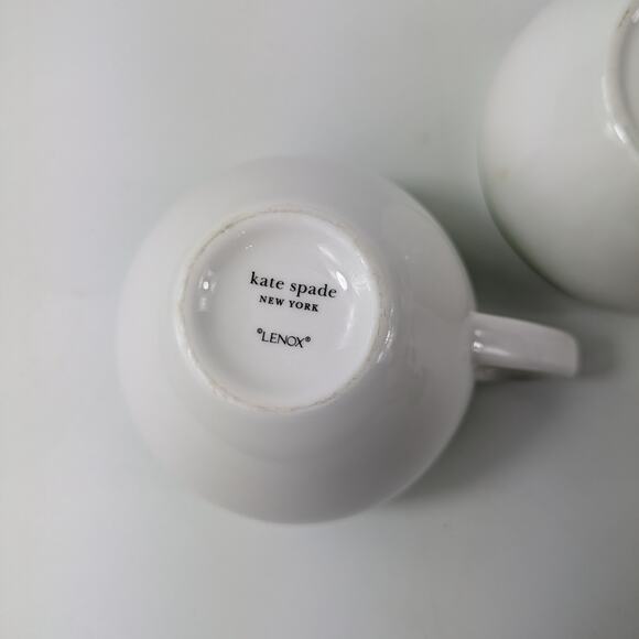 Kate Spade x Lenox Creamer Sugar Set Cays Stripe Green Bone China Designer Home - Picture 7 of 14